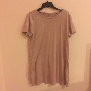 Pink Velvet T-shirt Dress